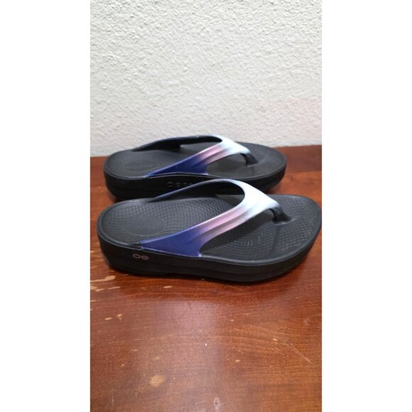 Oofos Women's Original Black Gradient Recovery Sandals Size 10 - Picture 3 of 8